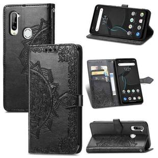 For ZTE Libero 5G Mandala Flower Embossed Horizontal Flip Leather Case with Bracket / Card Slot / Wallet / Lanyard(Black)