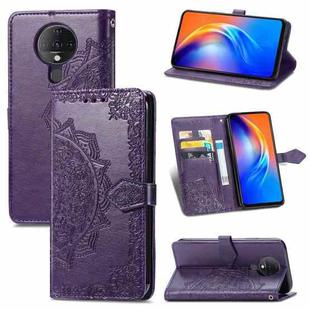 For TECNO SPARK 6 Mandala Flower Embossed Horizontal Flip Leather Case with Bracket / Card Slot / Wallet / Lanyard(Purple)