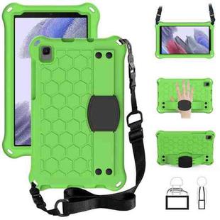 For Samsung Galaxy A7 Lite T220 / T225 Honeycomb Design EVA + PC Material Four Corner Anti Falling Flat Protective Shell with Strap(Green+Black)