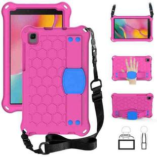 For Samsung Galaxy Tab A 8.0 2019 P200 / P205 Honeycomb Design EVA + PC Material Four Corner Anti Falling Flat Protective Shell with Strap(Rose Red+Blue)