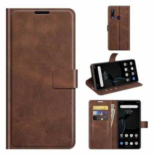 For ZTE Libero 5G Retro Calf Pattern Buckle Horizontal Flip Leather Case with Holder & Card Slots & Wallet(Dark Brown)