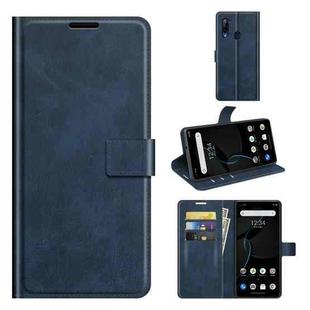 For ZTE Libero 5G Retro Calf Pattern Buckle Horizontal Flip Leather Case with Holder & Card Slots & Wallet(Blue)