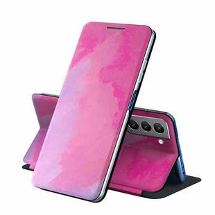 For Samsung Galaxy S21 5G Voltage Watercolor Pattern Skin Feel Magnetic Horizontal Flip PU Leather Case with Holder(Purple)
