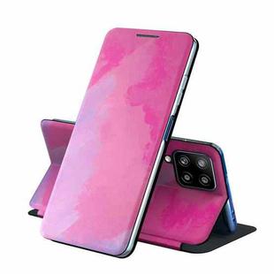 For Samsung Galaxy A12 5G Voltage Watercolor Pattern Skin Feel Magnetic Horizontal Flip PU Leather Case with Holder(Purple)