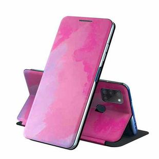 For Samsung Galaxy A21s Voltage Watercolor Pattern Skin Feel Magnetic Horizontal Flip PU Leather Case with Holder(Purple)