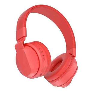 BOBo Kids Gift Bluetooth 5.0 Bass Noise Cancelling Stereo Wireless Headset With Mic, Support TF Card / FM / AUX-in(Red)