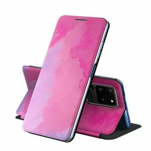 For Samsung Galaxy S20 Ultra Voltage Watercolor Pattern Skin Feel Magnetic Horizontal Flip PU Leather Case with Holder(Purple)
