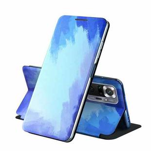For Samsung Galaxy S20 FE Voltage Watercolor Pattern Skin Feel Magnetic Horizontal Flip PU Leather Case with Holder(Blue)