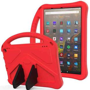 For Amazon Kindle Fire HD 10 2021 EVA Flat Anti Falling Protective Case Shell with Holder(Red)