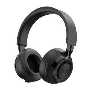 P1 Wireless Bluetooth 5.0 Stereo Soft Leather Earmuffs Foldable Headset Built-in Mic for PC / Cell Phones(Black)