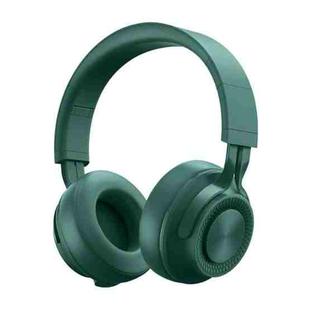 P1 Wireless Bluetooth 5.0 Stereo Soft Leather Earmuffs Foldable Headset Built-in Mic for PC / Cell Phones(Green)