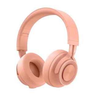 P1 Wireless Bluetooth 5.0 Stereo Soft Leather Earmuffs Foldable Headset Built-in Mic for PC / Cell Phones(Pink)