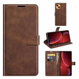 Retro Calf Pattern Buckle Horizontal Flip Leather Case with Holder & Card Slots & Wallet For iPhone 13(Dark Brown)