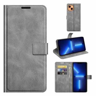 Retro Calf Pattern Buckle Horizontal Flip Leather Case with Holder & Card Slots & Wallet For iPhone 13 Pro(Grey)