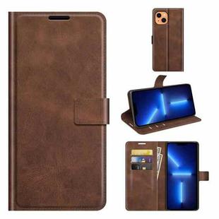 Retro Calf Pattern Buckle Horizontal Flip Leather Case with Holder & Card Slots & Wallet For iPhone 13 Pro(Dark Brown)