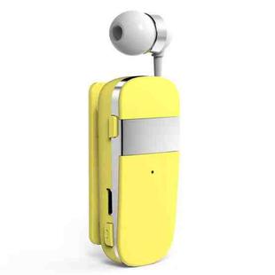 K53 Stereo Wireless Bluetooth Headset Calls Remind Vibration Wear-Clip Driver Auriculares Earphone For Phone(Yellow)