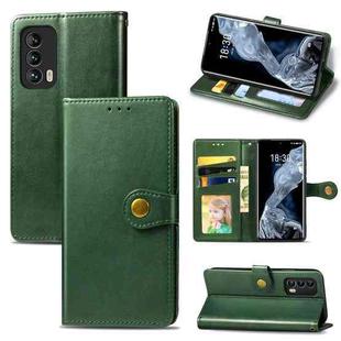 For Meizu 18 Solid Color Leather Buckle Phone Case with Lanyard & Photo Frame & Card Slot & Wallet & Stand Function(Green)