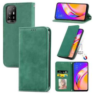 For OPPO A94 5G / A95 5G/F19 Pro+ /Reno5 Z Retro Skin Feel Business Magnetic Horizontal Flip Leather Case With Holder & Card Slots & Wallet & Photo Frame(Green)