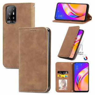 For OPPO A94 5G / A95 5G/F19 Pro+ /Reno5 Z Retro Skin Feel Business Magnetic Horizontal Flip Leather Case With Holder & Card Slots & Wallet & Photo Frame(Brown)