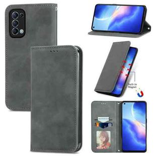 For OPPO Reno 5 5G /Find X3 Lite Retro Skin Feel Business Magnetic Horizontal Flip Leather Case With Holder & Card Slots & Wallet & Photo Frame(Gray)