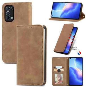 For OPPO Reno 5 5G /Find X3 Lite Retro Skin Feel Business Magnetic Horizontal Flip Leather Case With Holder & Card Slots & Wallet & Photo Frame(Brown)