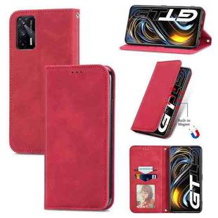 For OPPO Realme GT 5G /Realme Q3 Pro 5G Retro Skin Feel Business Magnetic Horizontal Flip Leather Case With Holder & Card Slots & Wallet & Photo Frame(Red)