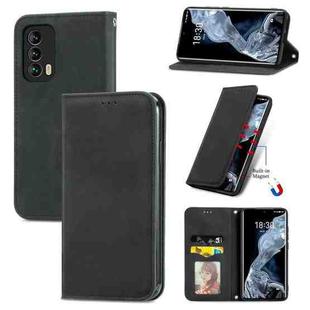 For Meizu 18 Retro Skin Feel Business Magnetic Horizontal Flip Leather Case With Holder & Card Slots & Wallet & Photo Frame(Black)