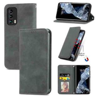 For Meizu 18 Retro Skin Feel Business Magnetic Horizontal Flip Leather Case With Holder & Card Slots & Wallet & Photo Frame(Gray)