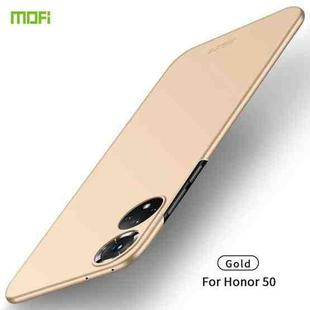 For Honor 50 MOFI Frosted PC Ultra-thin Hard Case(Gold)