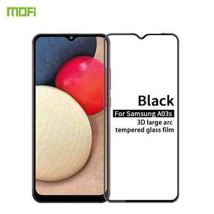For Samsung Galaxy A03s 164mm MOFI 9H 3D Explosion-proof Curved Screen Tempered Glass Film(Black)