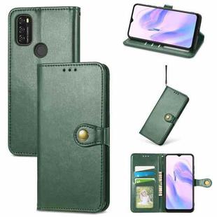 For Blackview A70 Solid Color Leather Buckle Phone Case with Lanyard & Photo Frame & Card Slot & Wallet & Stand Function(Green)