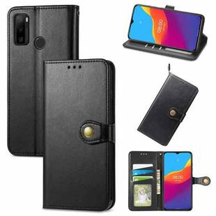 For Ulefone Note 10 Solid Color Leather Buckle Phone Case with Lanyard & Photo Frame & Card Slot & Wallet & Stand Function(Black)
