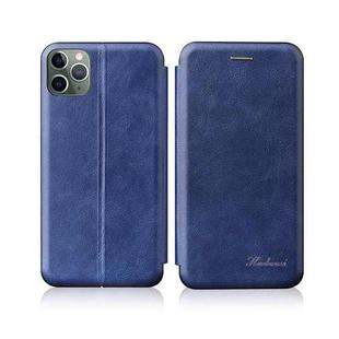 For iPhone 13 Pro Max  Integrated Voltage Retro Texture Magnetic TPU+PU Leather Case with Card Slot & Holder(Blue)