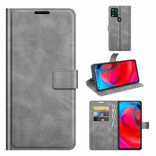 For Motorola G Stylus 5G Retro Calf Pattern Buckle Card Wallet Left and Right Flip Phone Holster with Bracket Function(Grey)