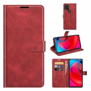 For Motorola G Stylus 5G Retro Calf Pattern Buckle Card Wallet Left and Right Flip Phone Holster with Bracket Function(Red)