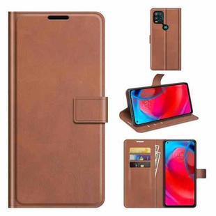 For Motorola G Stylus 5G Retro Calf Pattern Buckle Card Wallet Left and Right Flip Phone Holster with Bracket Function(Light Brown)