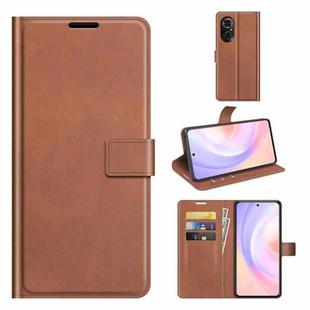 For Honor 50 SE Retro Calf Pattern Buckle Card Wallet Left and Right Flip Phone Holster with Bracket Function(Light Brown)