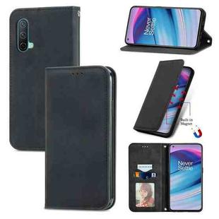 For OnePlus Nord CE 5G Retro Skin Feel Business Magnetic Horizontal Flip Leather Case with Holder & Card Slots & Wallet & Photo Frame(Black)