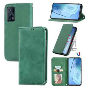 For vivo iQOO Neo 5 Retro Skin Feel Business Magnetic Horizontal Flip Leather Case with Holder & Card Slots & Wallet & Photo Frame(Green)