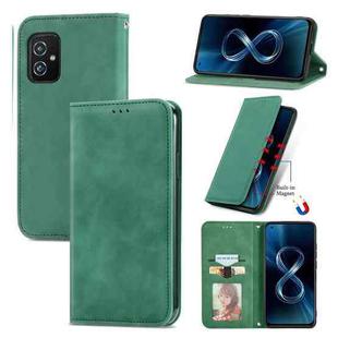 For Asus Zenfone 8 ZS590KS Retro Skin Feel Business Magnetic Horizontal Flip Leather Case with Holder & Card Slots & Wallet & Photo Frame(Green)