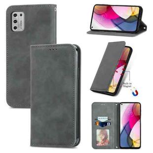 For Motorola Moto G Stylus 2021 Retro Skin Feel Business Magnetic Horizontal Flip Leather Case with Holder & Card Slots & Wallet & Photo Frame(Gray)