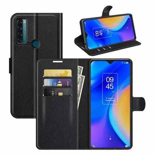 For TCL 20 SE Litchi Texture Horizontal Flip Protective Case with Holder & Card Slots & Wallet(Black)
