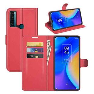 For TCL 20 SE Litchi Texture Horizontal Flip Protective Case with Holder & Card Slots & Wallet(Red)