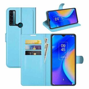 For TCL 20 SE Litchi Texture Horizontal Flip Protective Case with Holder & Card Slots & Wallet(Blue)