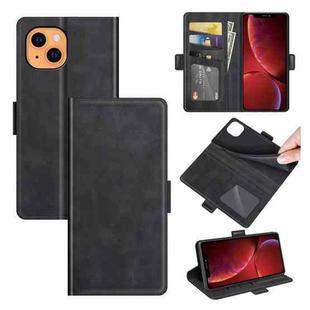 For iPhone 13 mini Dual-side Magnetic Buckle Horizontal Flip Leather Case with Holder & Card Slots & Wallet (Black)