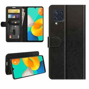 For Samsung Galaxy M32 R64 Texture Single Horizontal Flip Protective Case with Holder & Card Slots & Wallet& Photo Frame(Black)