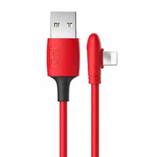 ENKAY Hat-Prince ENK-CB211 2.4A USB to 8 Pin 90 Degree Elbow Silicone Data Sync Fast Charging Cable, Cable Length: 1.8m(Red)