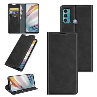 For Motorola Moto G60/G40 Fusion Retro-skin Business Magnetic Suction Leather Case with Holder & Card Slots & Wallet(Black)