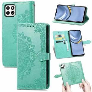For Huawei Enjoy 20 5G Mandala Flower Embossed Horizontal Flip Leather Case with Bracket / Card Slot / Wallet / Lanyard(Green)