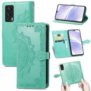 For Vivo S9e Mandala Flower Embossed Horizontal Flip Leather Case with Bracket / Card Slot / Wallet / Lanyard(Green)